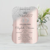 Tiara, Roos Gold Sweet 40th Glitter Bokeh Ombre Kaart (Staand voorkant)
