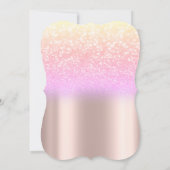 Tiara, Roze Goud Zoete 40e Ombre Glitter Bokeh  Kaart (Achterkant)