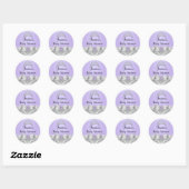 Tiara & Silver Damask Paarse Baby showers Sticker (Vel)