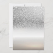 Tiara, Silver Glitter Bokeh Ombre Sweet 16 Party Kaart (Achterkant)