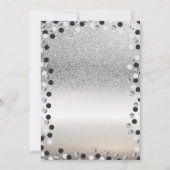 Tiara, Silver Glitter Bokeh Stippen Sweet 16 Party Kaart (Achterkant)
