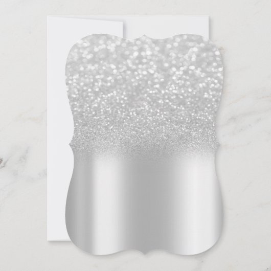 Tiara, Silver Sweet 16 Glitter Bokeh Ombre Party Kaart (Achterkant)
