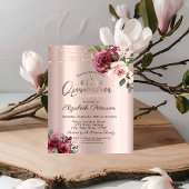 Tiara, String Lights Burgundy Rozen Quinceañera Kaart