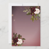 Tiara, String Lights, Burgundy Rozen Quinceañera Kaart (Achterkant)