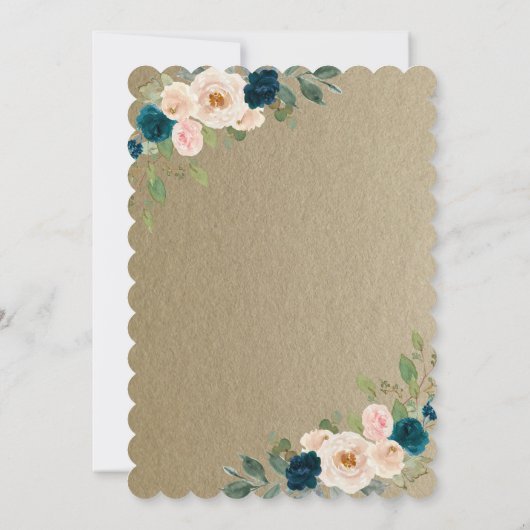 Tiara, String Lights Flowers Kraft Quinceañera Kaart (Achterkant)