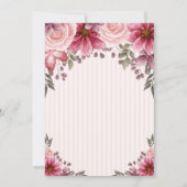 Tiara, String Lights Flowers Striped Quinceañera Kaart (Achterkant)