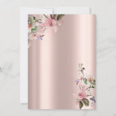 Tiara, String Lights Lente Bloemen Quinceañera Kaart (Achterkant)