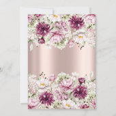 Tiara, String Lights, Pink Flowers Quinceañera Kaart (Achterkant)