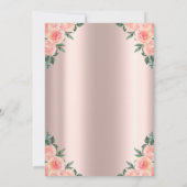 Tiara, String Lights Rozen Quinceañera Kaart (Achterkant)