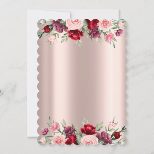 Tiara, String Lights, Rozen, Roos Gold Quinceañera Kaart (Achterkant)