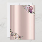 Tiara, String Lights Tropical Flowers Quinceañera Kaart (Achterkant)