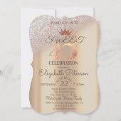 Tiara,Sweet 40th Glitter Bokeh Kaart (Voorkant)