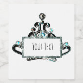 Tiara Wine Label personaliseren Wijn Etiket (Enkel label)