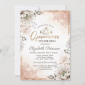 Tiara, Witte Bloemen Quinceañera  Kaart (Voorkant)