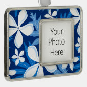 TIARE (BLAUW) VERZILVERD OMLIJST ORNAMENT (Rechts)