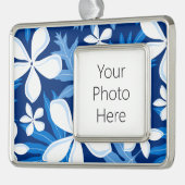 TIARE (BLAUW) VERZILVERD OMLIJST ORNAMENT (Links)