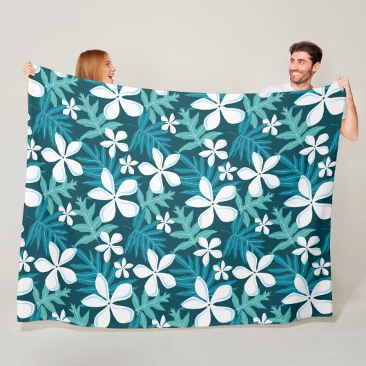 TIARE (BLAUWGROEN) FLEECE DEKEN (In situ)