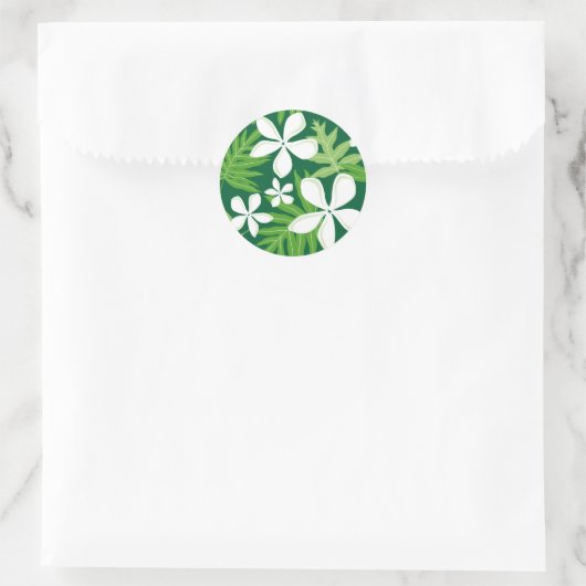 TIARE (GROEN) RONDE STICKER (Tas)