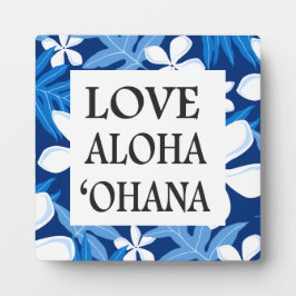 TIARE-PATROON IN BLAUW - "Ohana" Fotoplaat
