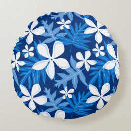 TIARE-PATROON IN BLAUW ROND KUSSEN