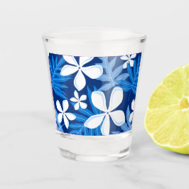 TIARE-PATROON IN BLAUW SHOT GLAS