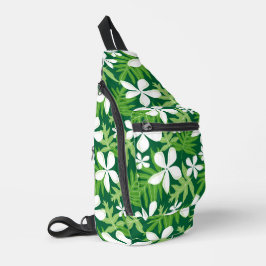 TIARE-PATROON IN GROEN SLING BAG