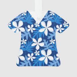 TIARE-PATROON SCRUBS IN BLAUW ORNAMENT