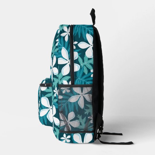 TIAREPATROON IN BLAUWGROEN BEDRUKTE RUGZAK (Rechts)