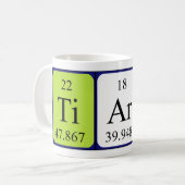 Tiarra periodiek systeem naam mok (Voorkant links)