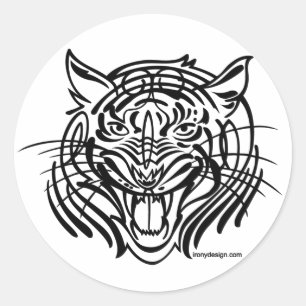 Tibal Tiger Ronde Sticker