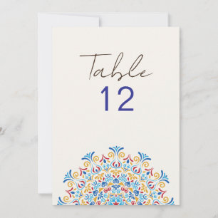 Tibale Folk Culture Mandala Trouwtafel Nummer Kaart