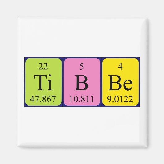 Tibbe periodieke tabelnaam magneet (Voorkant)