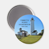 Tibbetts Point Lighthouse, New York Round Magnet (Voorkant / Achterkant)