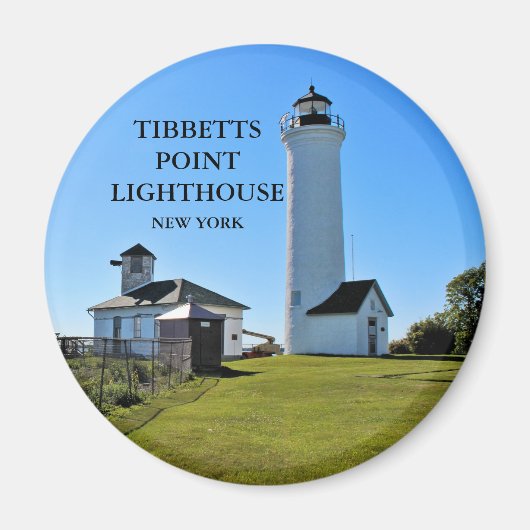 Tibbetts Point Lighthouse, New York Round Magnet (Voorkant)