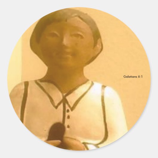 Tibbs Omalay Galaten 6:1 Ronde Sticker (Voorkant)