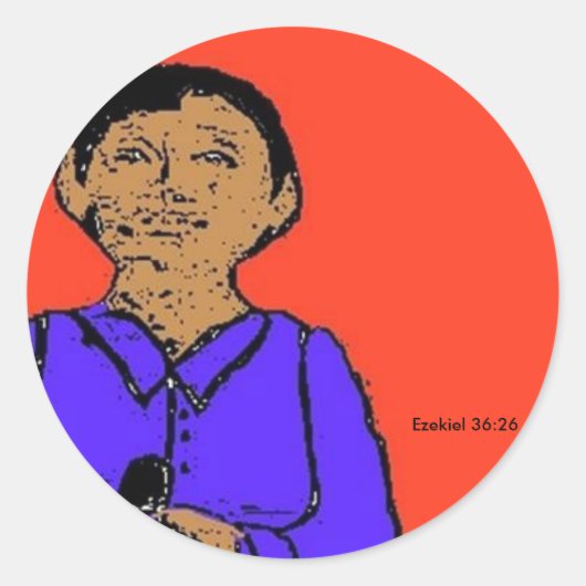Tibbs Omalay SINAASAPPEL Ezekiel 36:26 Ronde Sticker (Voorkant)