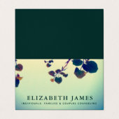 Tiber Blue Green Heart Leaf Visitekaartje (Buitenkant ongevouwen)