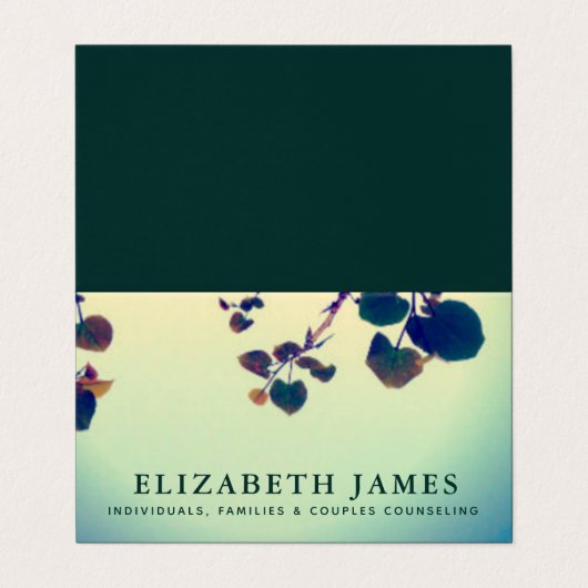 Tiber Blue Green Heart Leaf Visitekaartje (Buitenkant ongevouwen)