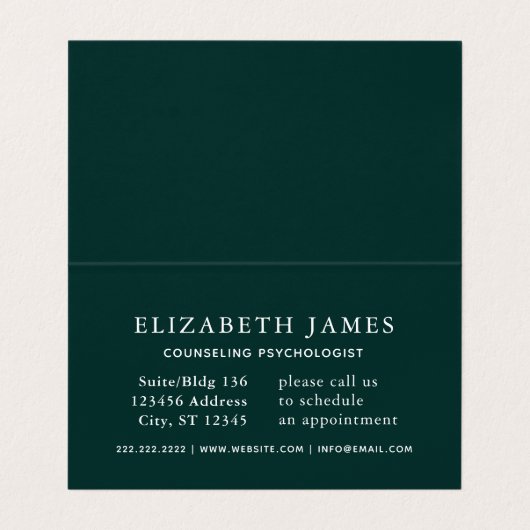 Tiber Blue Green Heart Leaf Visitekaartje (Binnenkant ongevouwen)