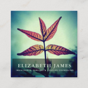 Tiber Blue Oranje Star Leaf Natuur Vierkante Visitekaartje