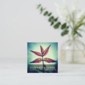 Tiber Blue Oranje Star Leaf Natuur Vierkante Visitekaartje (Staand voorkant)