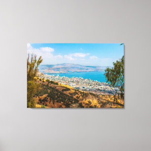 Tiberias Noord-Israel Uitzicht van Swiss Forest ca Canvas Afdruk
