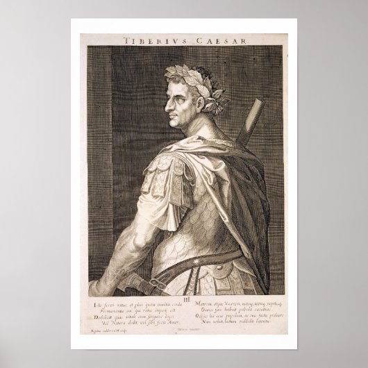 Tiberius Caesar (10 voor Christus - 54 AD) keizer  Poster (Voorkant)