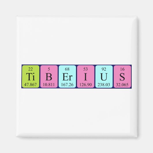 Tiberius periodieke tabelnaam magneet (Voorkant)