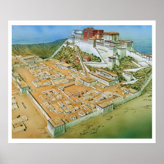 "Tibet: 17. Jh/hedendaags Lhasa - POTALA-PALAST .. Poster (Voorkant)