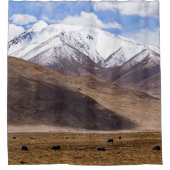 Tibet - Berglandschap met yaks Douchegordijn (Voorkant)