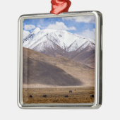 Tibet - Berglandschap met yaks Metalen Ornament (Links)