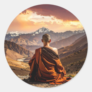 Tibet - Boeddhisme - Meditatie Ronde Sticker