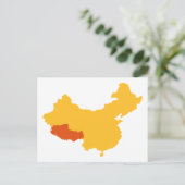Tibet China-kaart Briefkaart (Staand voorkant)