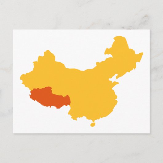 Tibet China-kaart Briefkaart (Voorkant)